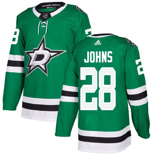 Adidas Men Dallas Stars 28 Stephen Johns Green Home Authentic Stitched NHL Jersey